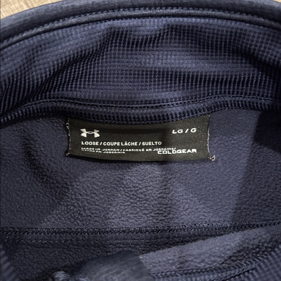 Under Armour Mens Size L Navy Coldgear Loose Fit Quarter Zip - Picture 3 of 4